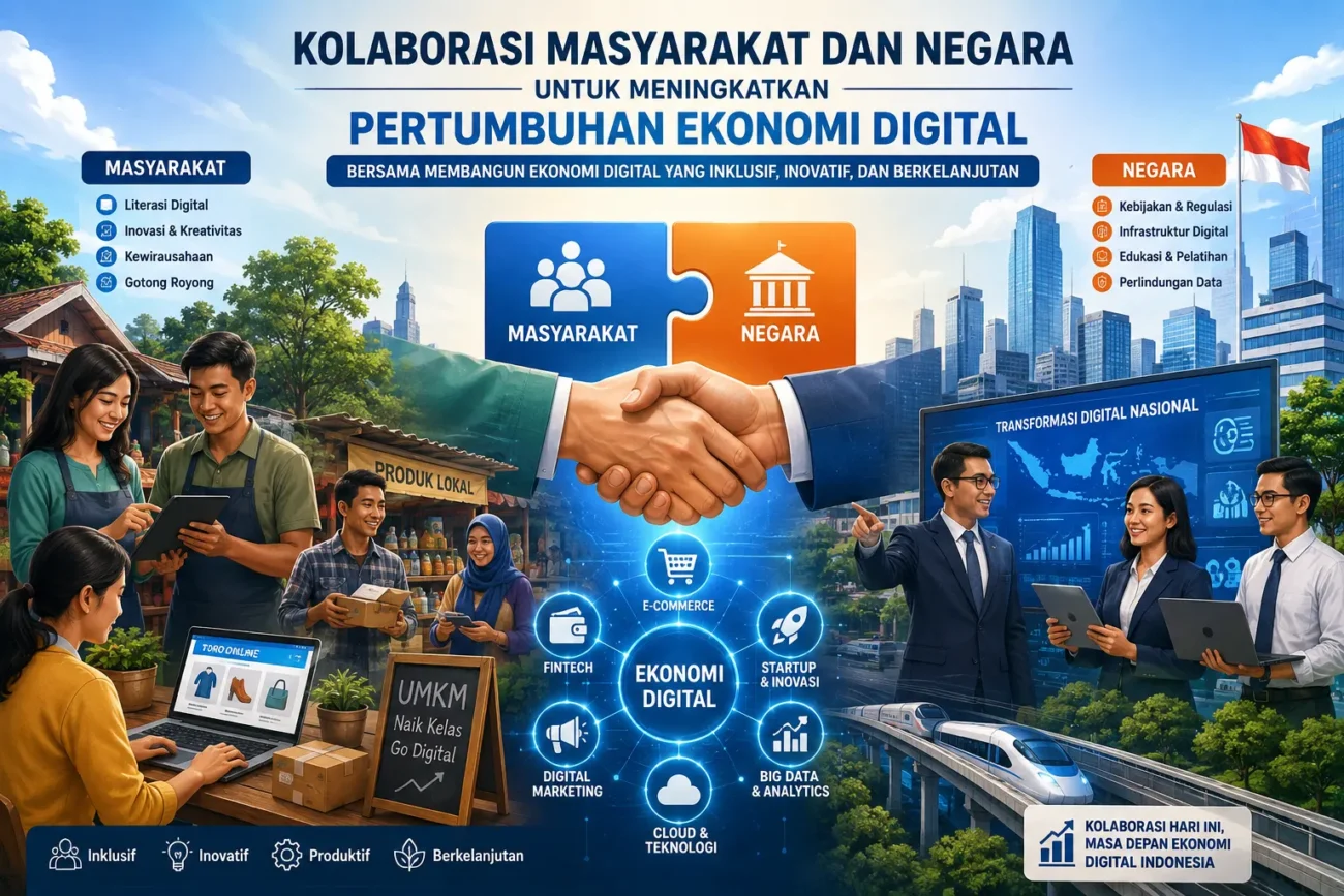Kolaborasi Masyarakat dan Negara untuk Meningkatkan Pertumbuhan Ekonomi Digital (AiStudio)