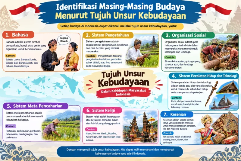 Identifikasi Masing-Masing Budaya Menurut Tujuh Unsur Kebudayaan