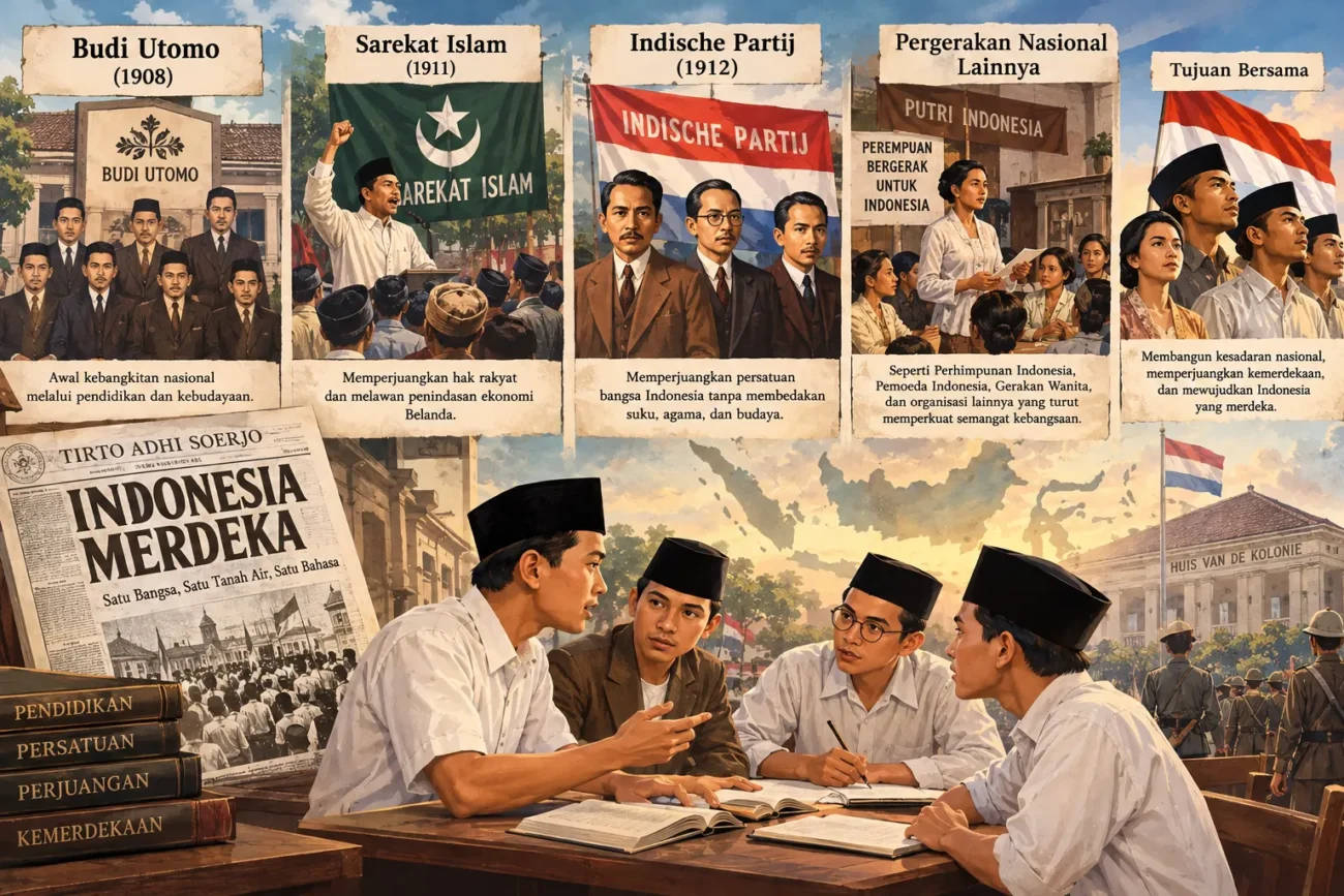 Perkembangan Organisasi Pergerakan di Indonesia pada Masa Penjajahan (AiStudio)