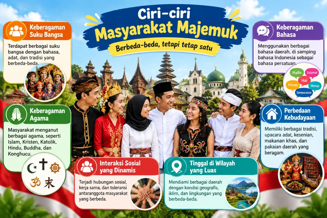 Ciri-ciri Masyarakat Majemuk (AiStudio)