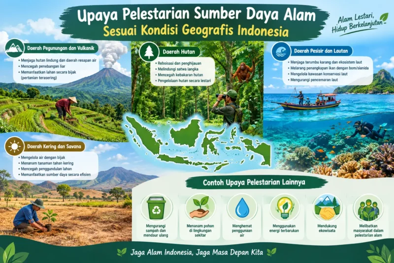 Upaya Pelestarian Sumber Daya Alam Sesuai Kondisi Geografis Indonesia