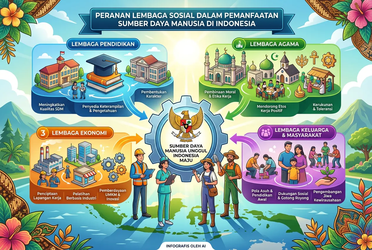 Peranan Lembaga Sosial dalam Pemanfaatan Sumber Daya Manusia di Indonesia (AiStudio)