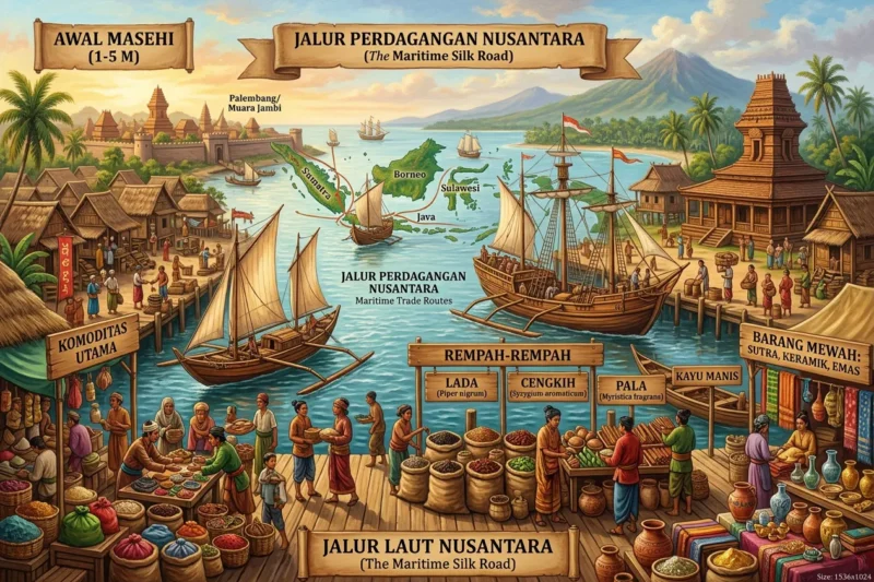 Perdagangan Nusantara pada Awal Masehi: Sejarah, Jalur, dan Komoditas Utama