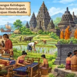 Perkembangan Kehidupan Masyarakat Indonesia pada Masa Kerajaan Hindu-Buddha (AiStudio)
