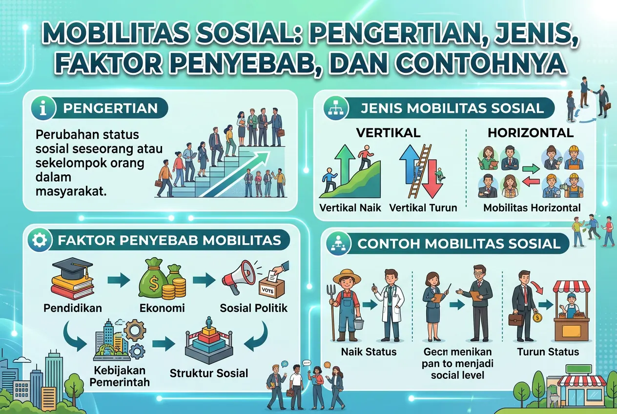 Mobilitas Sosial: Pengertian, Jenis, Faktor Penyebab, dan Contohnya (AiStudio)