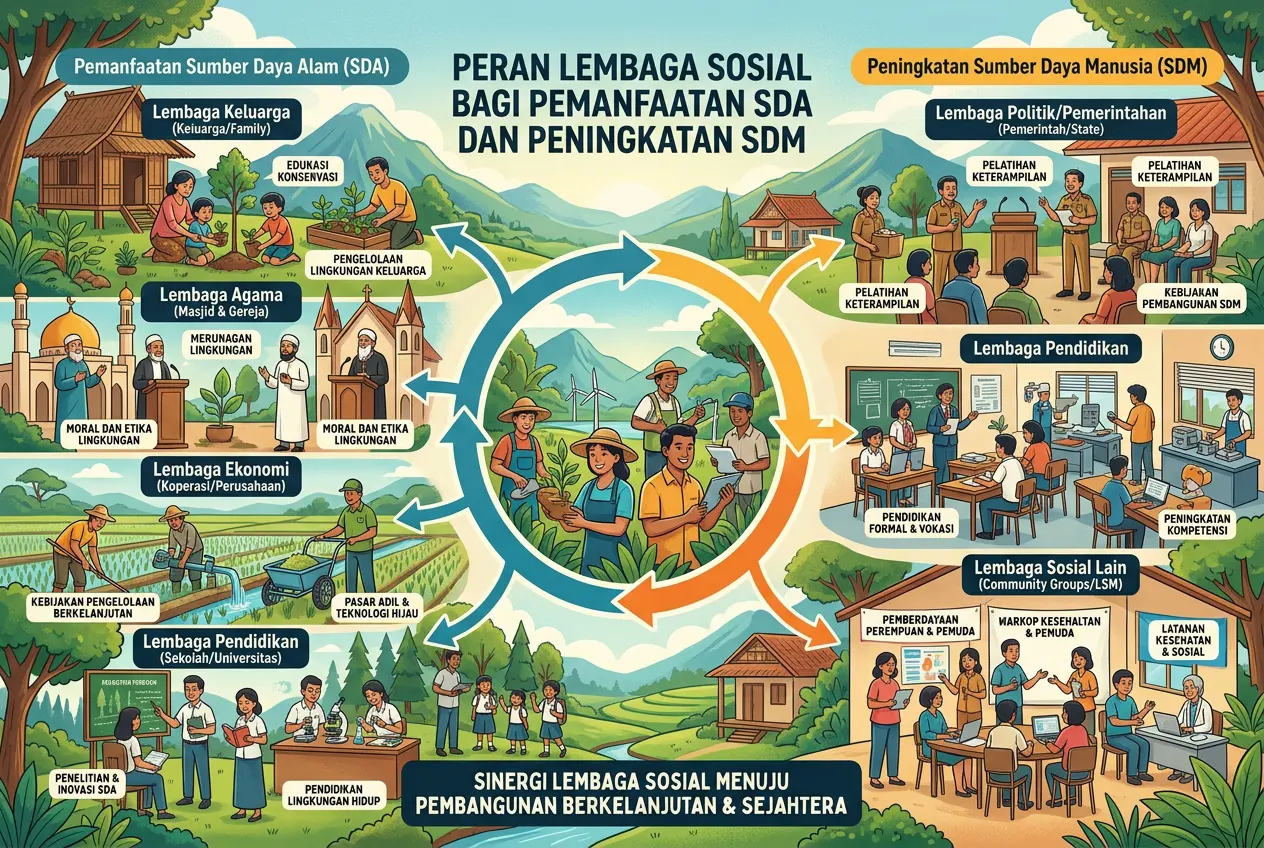 Peran Lembaga Sosial bagi Pemanfaatan Sumber Daya Alam dan Peningkatan Sumber Daya Manusia (AiStudio)