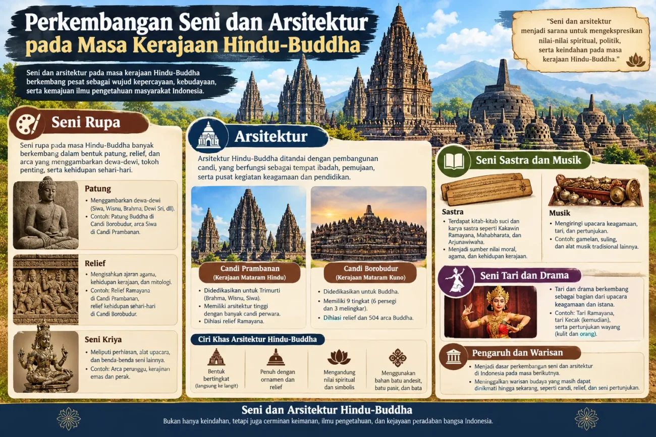 Perkembangan Seni dan Arsitektur pada Masa Kerajaan Hindu-Buddha (Aistudio)