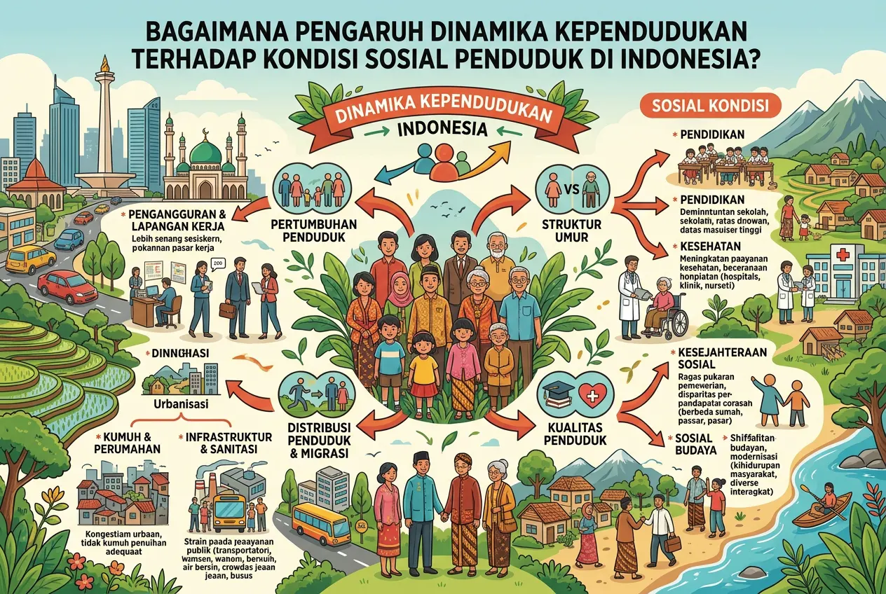 Bagaimana Pengaruh Dinamika Kependudukan terhadap Kondisi Sosial Penduduk di Indonesia? (AiStudio)