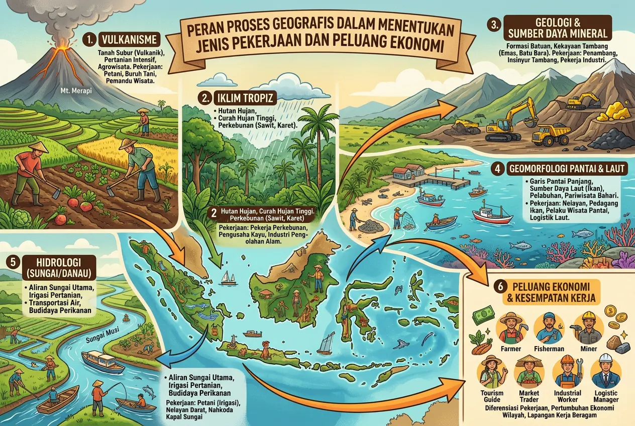 Peran Proses Geografis dalam Menentukan Jenis Pekerjaan dan Peluang Ekonomi (AiStudio)