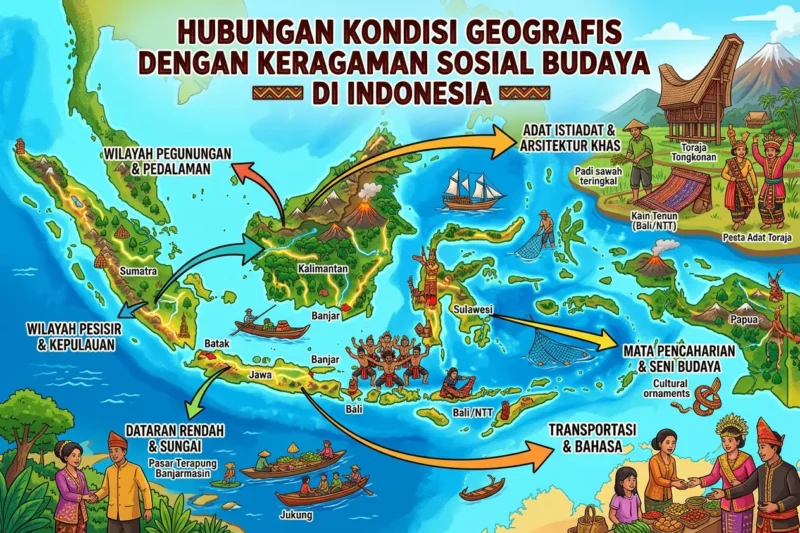 Hubungan Kondisi Geografis dengan Keragaman Sosial Budaya di Indonesia