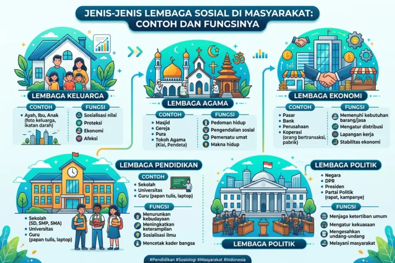Jenis-Jenis Lembaga Sosial di Masyarakat Beserta Contoh dan Fungsinya