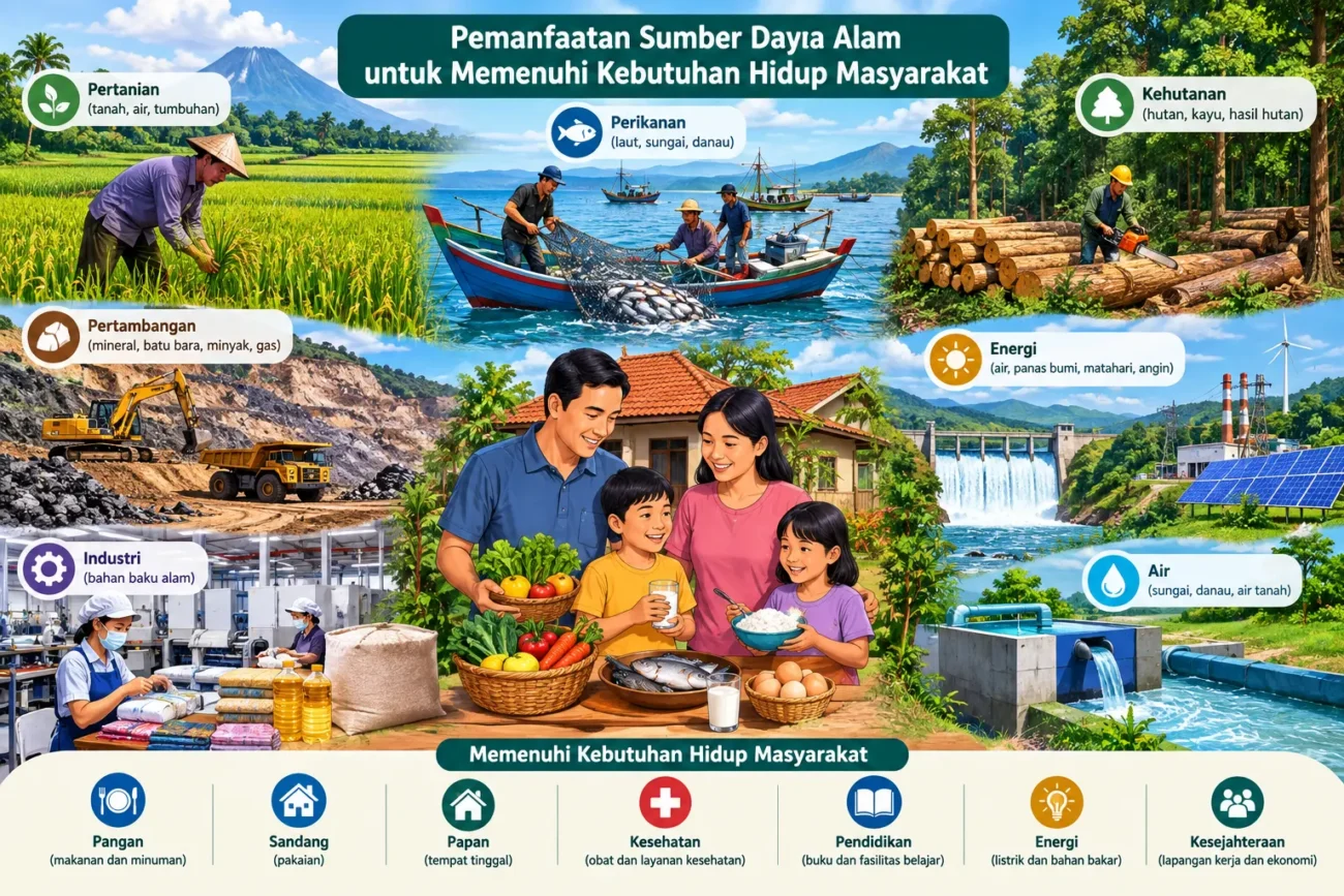 Pemanfaatan Sumber Daya Alam untuk Memenuhi Kebutuhan Hidup Masyarakat (AiStudio)