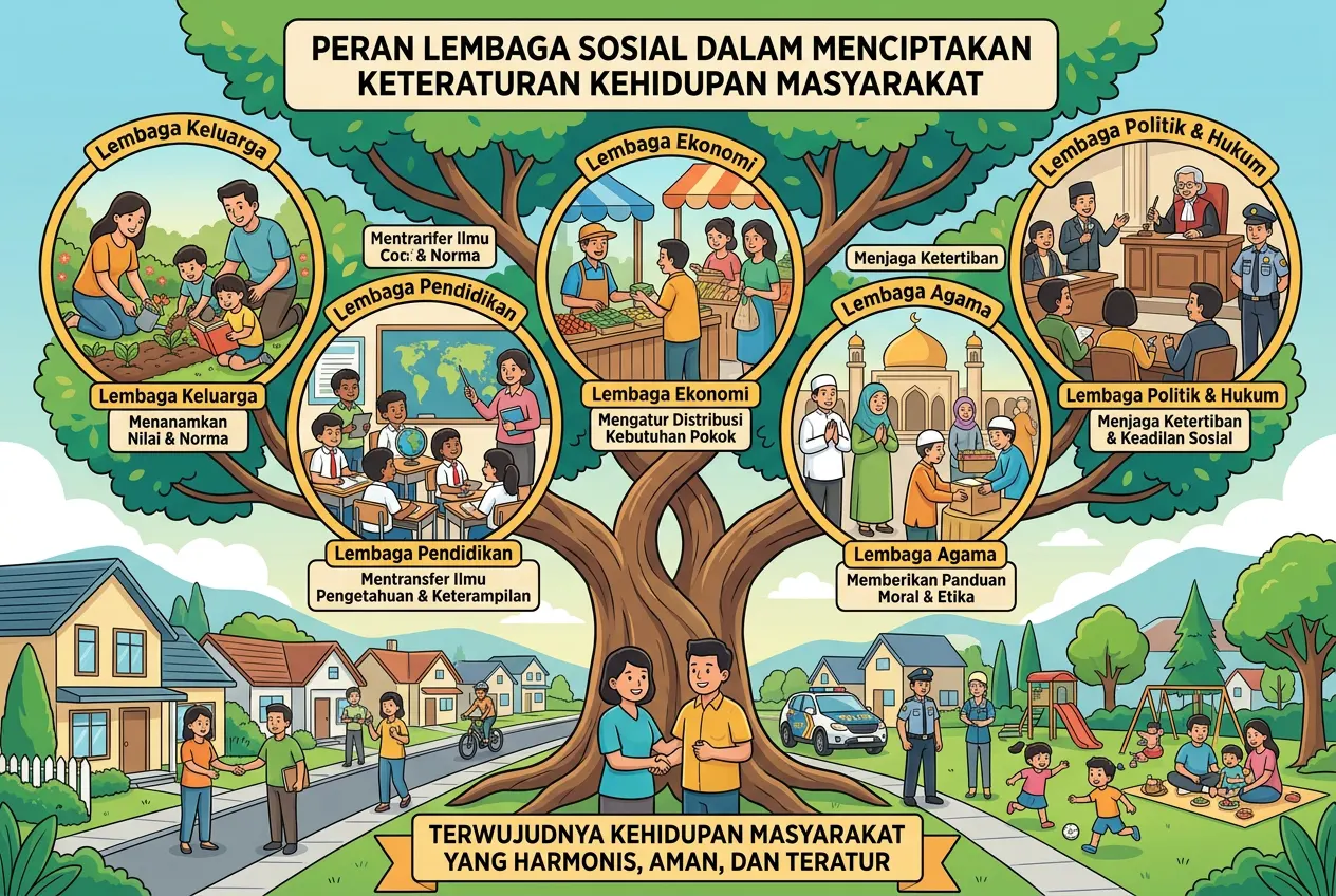 Peran Lembaga Sosial dalam Menciptakan Keteraturan Kehidupan Masyarakat (AiStudio)