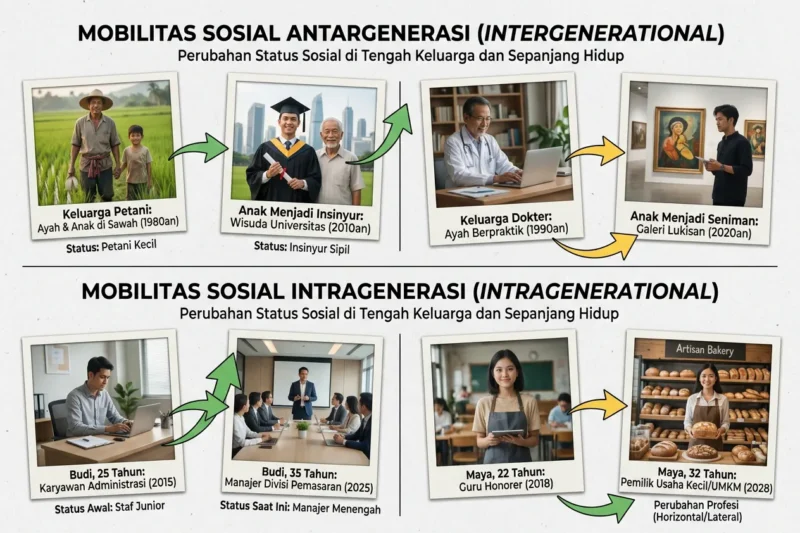 Contoh Mobilitas Sosial Antargenerasi dan Intragenerasi dalam Kehidupan Nyata