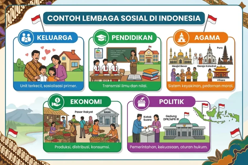 Contoh Lembaga Sosial di Indonesia: Keluarga, Pendidikan, Agama, Ekonomi, dan Politik