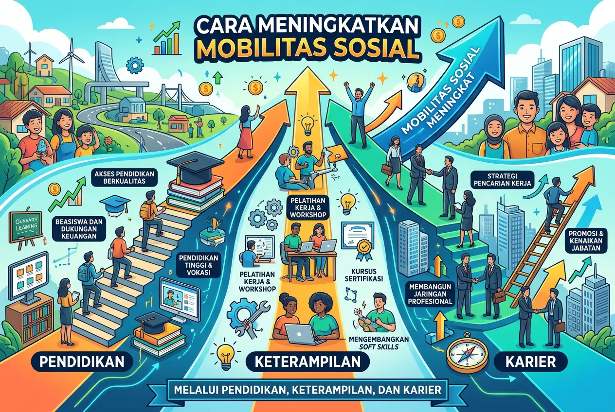 Cara Meningkatkan Mobilitas Sosial melalui Pendidikan, Keterampilan, dan Karier (AiStudio)