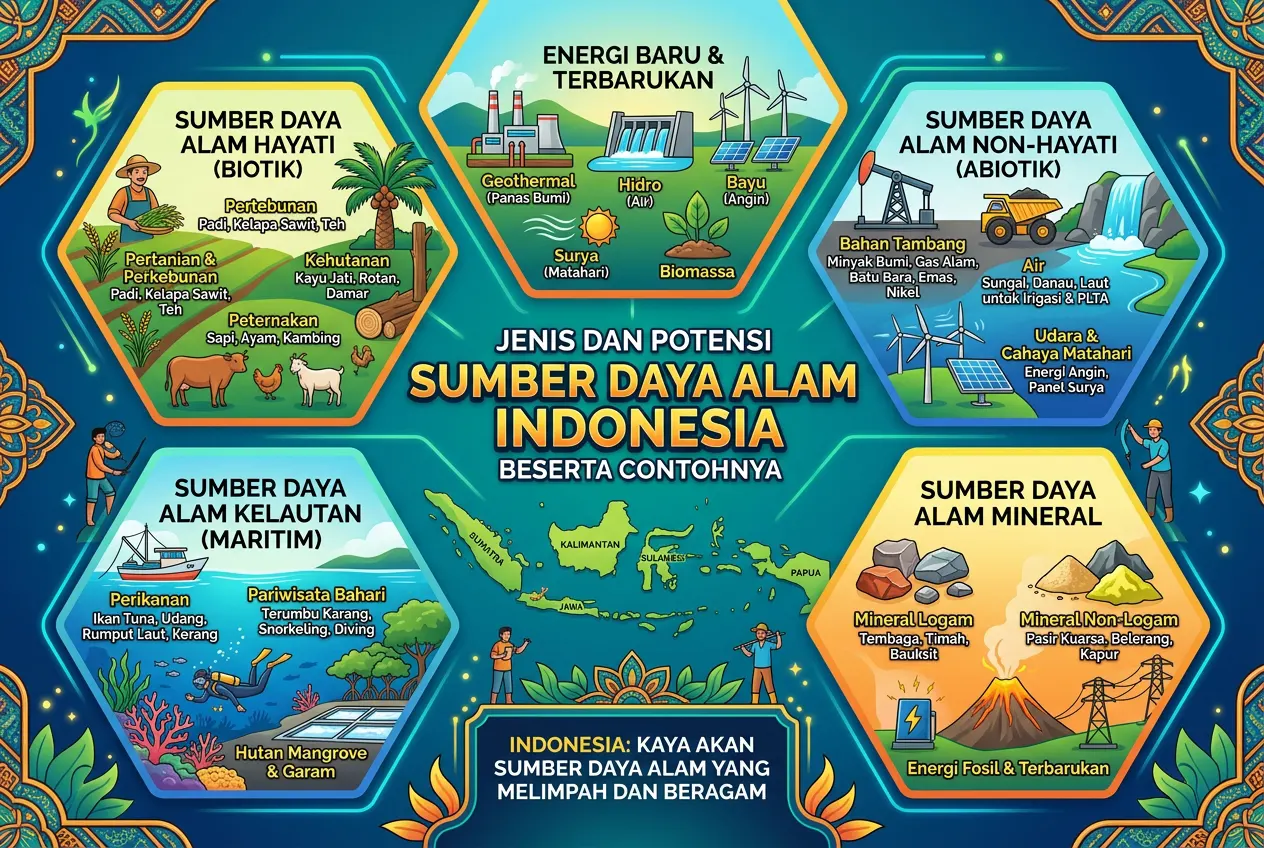 Jenis dan Potensi Sumber Daya Alam Indonesia Beserta Contohnya (AiStudio)