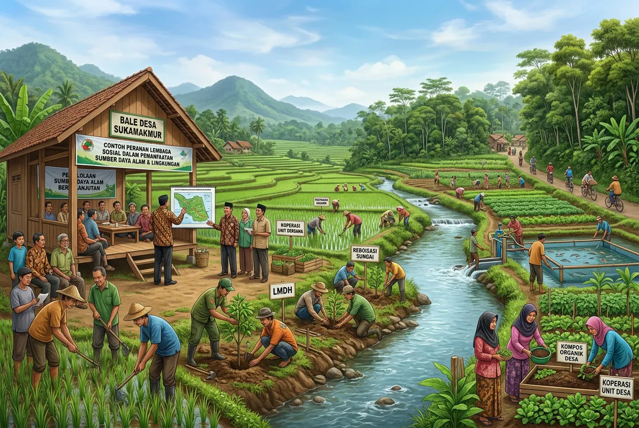Contoh Peranan Lembaga Sosial dalam Pemanfaatan Sumber Daya Alam dan Lingkungan (AiStudio)
