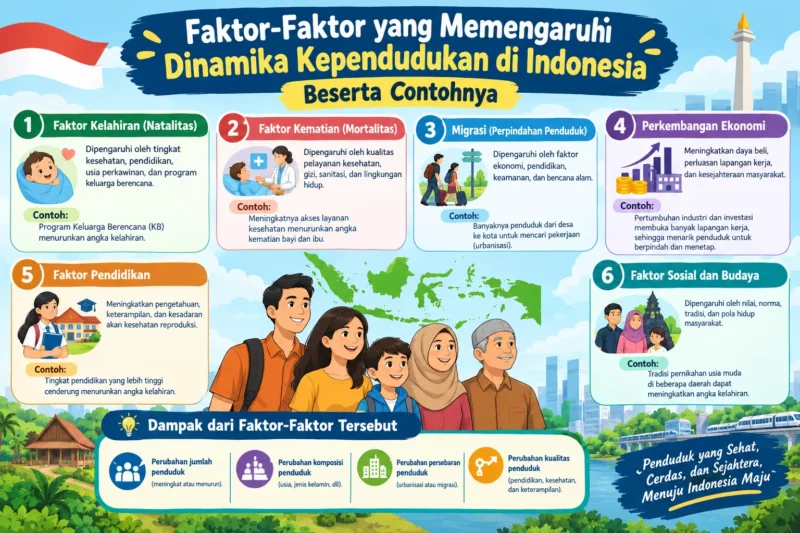 Faktor-Faktor yang Memengaruhi Dinamika Kependudukan di Indonesia Beserta Contohnya