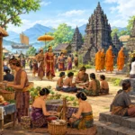 Kehidupan Sosial Masyarakat pada Masa Kerajaan Hindu-Buddha di Indonesia (AiStudio)