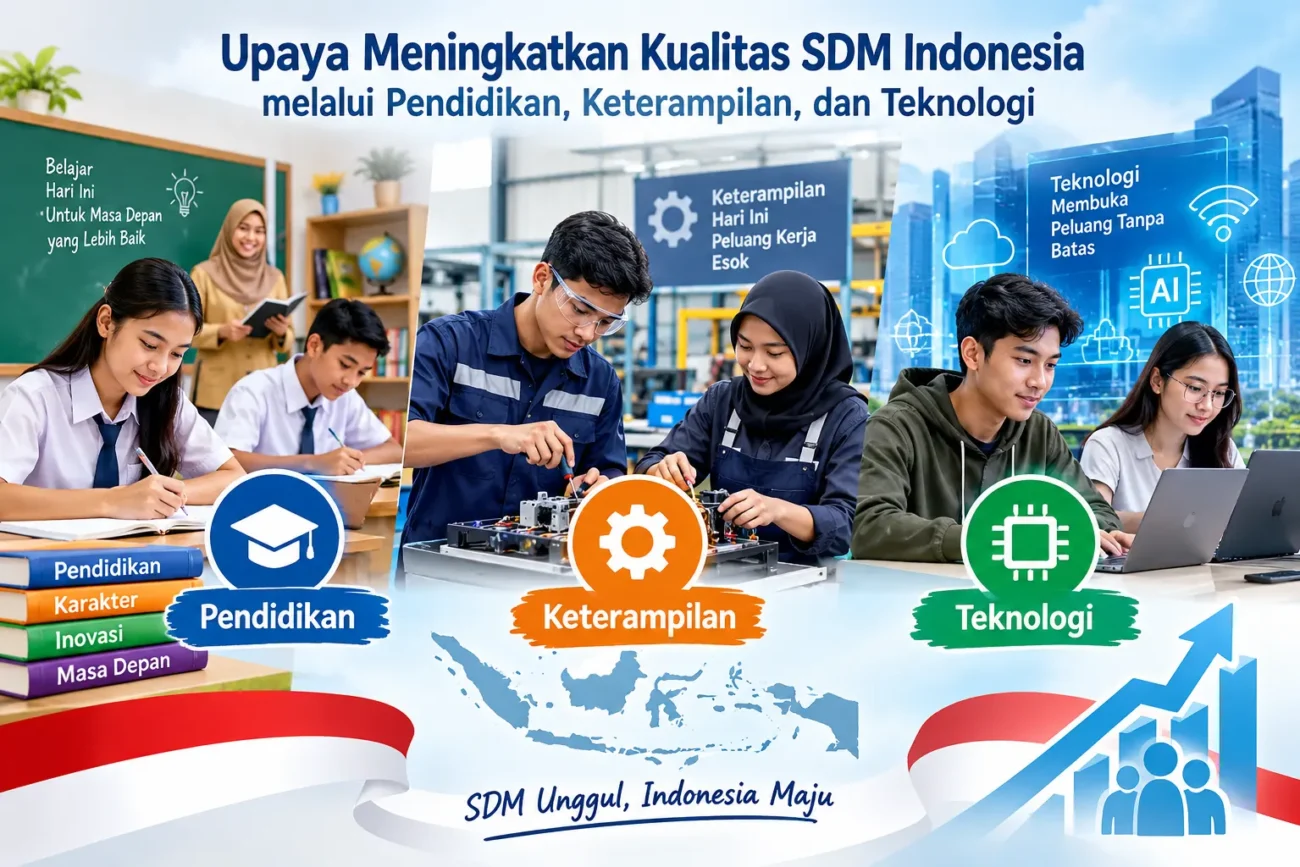 Upaya Meningkatkan Kualitas SDM Indonesia melalui Pendidikan, Keterampilan, dan Teknologi (AiStudio)
