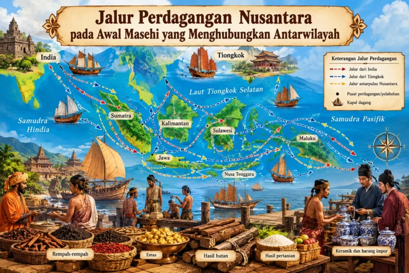 Jalur Perdagangan Nusantara pada Awal Masehi yang Menghubungkan Antarwilayah