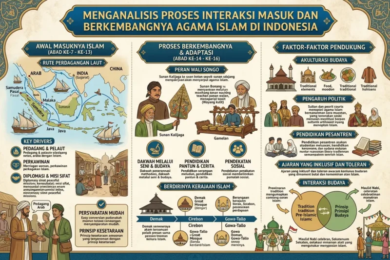 Menganalisis Proses Interaksi Masuk dan Berkembangnya Agama Islam di Indonesia
