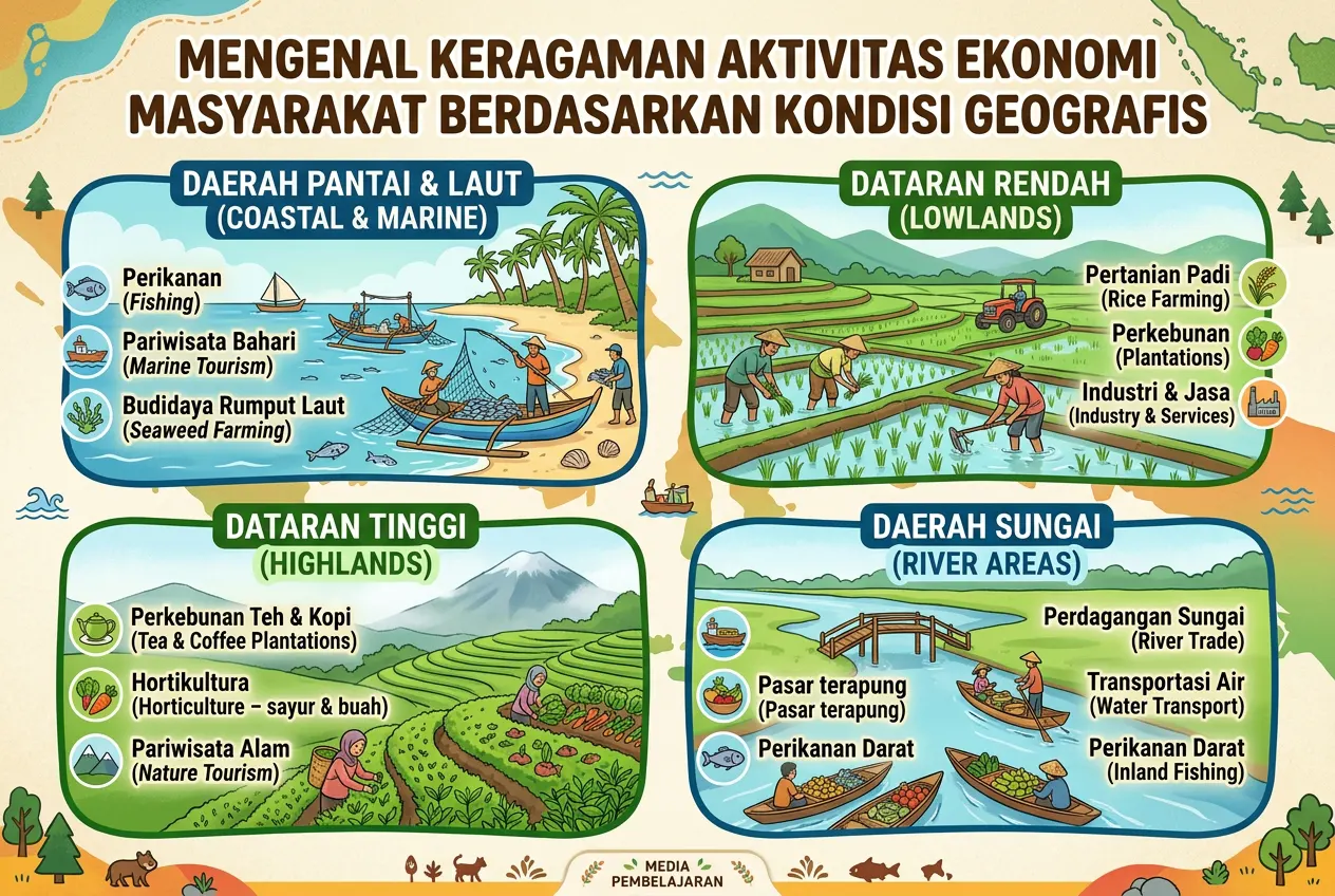Mengenal Keragaman Aktivitas Ekonomi Masyarakat Berdasarkan Kondisi Geografis (AiStudio)