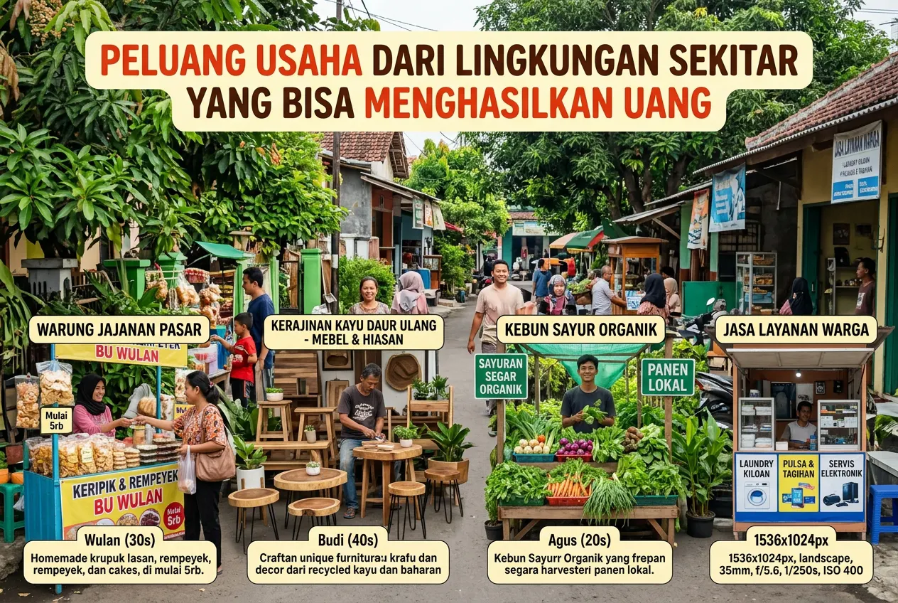 Peluang Usaha dari Lingkungan Sekitar yang Bisa Menghasilkan Uang (AiStudio)