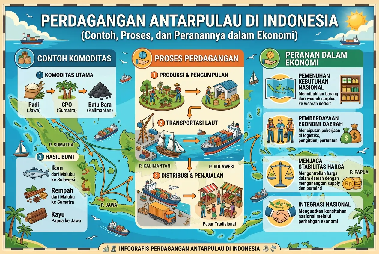 Perdagangan Antarpulau di Indonesia: Contoh, Proses, dan Peranannya dalam Ekonomi (AiStudio)