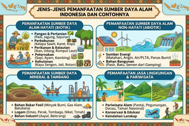 Jenis-Jenis Pemanfaatan Sumber Daya Alam Indonesia dan Contohnya