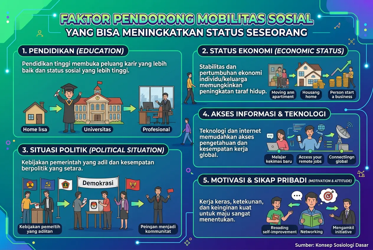 Faktor Pendorong Mobilitas Sosial yang Bisa Meningkatkan Status Seseorang (AiStudio)