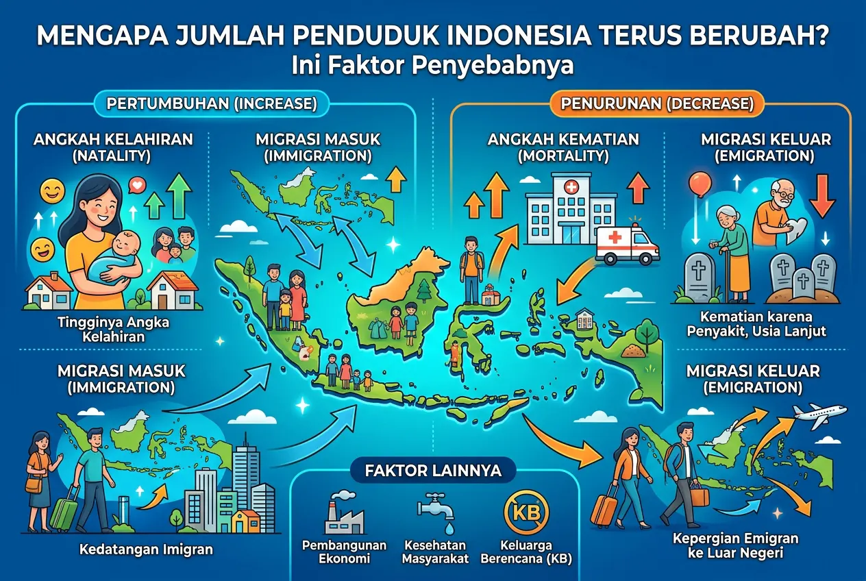 Mengapa Jumlah Penduduk Indonesia Terus Berubah? Ini Faktor Penyebabnya (AiStudio)