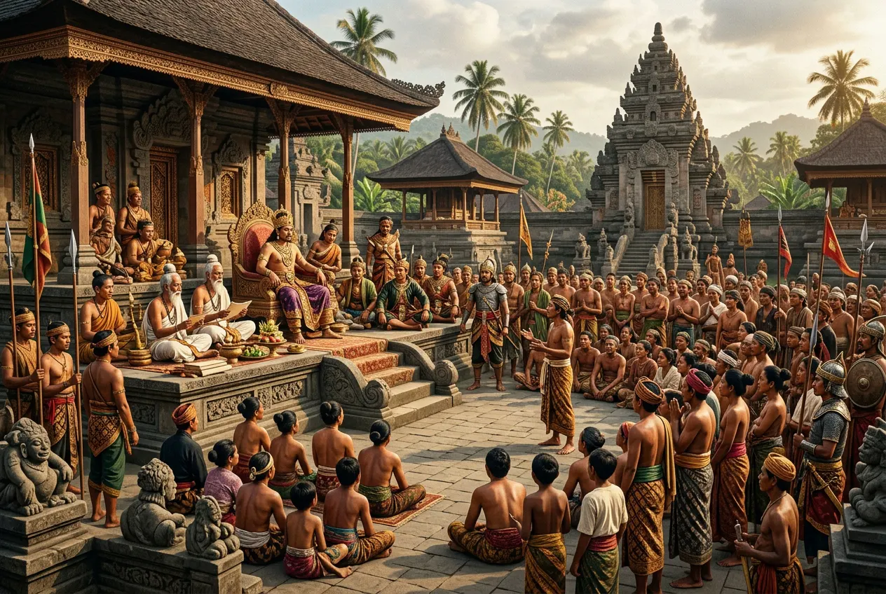 Kehidupan Politik Masyarakat Indonesia pada Masa Kerajaan Hindu-Buddha (AiStudio)