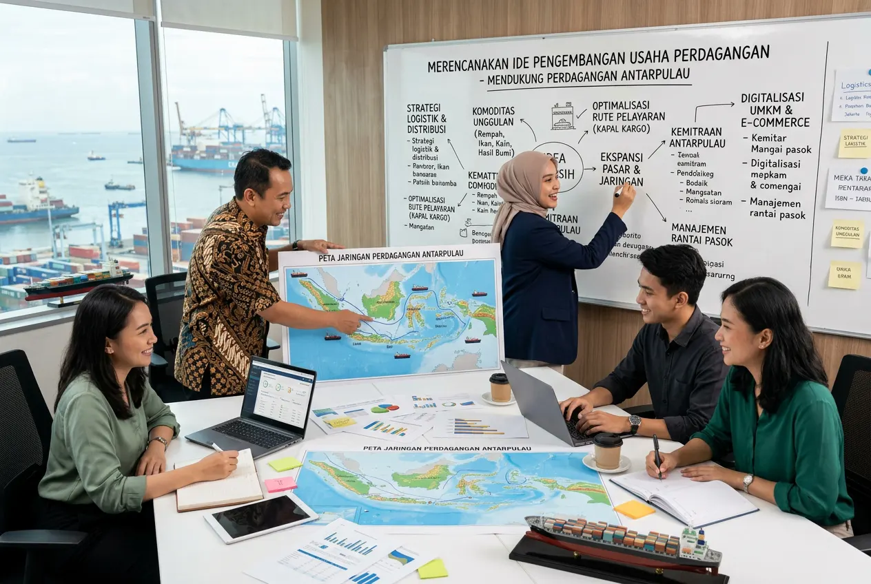 Merencanakan Ide Pengembangan Usaha Perdagangan dalam Mendukung Perdagangan Antarpulau (AiStudio)