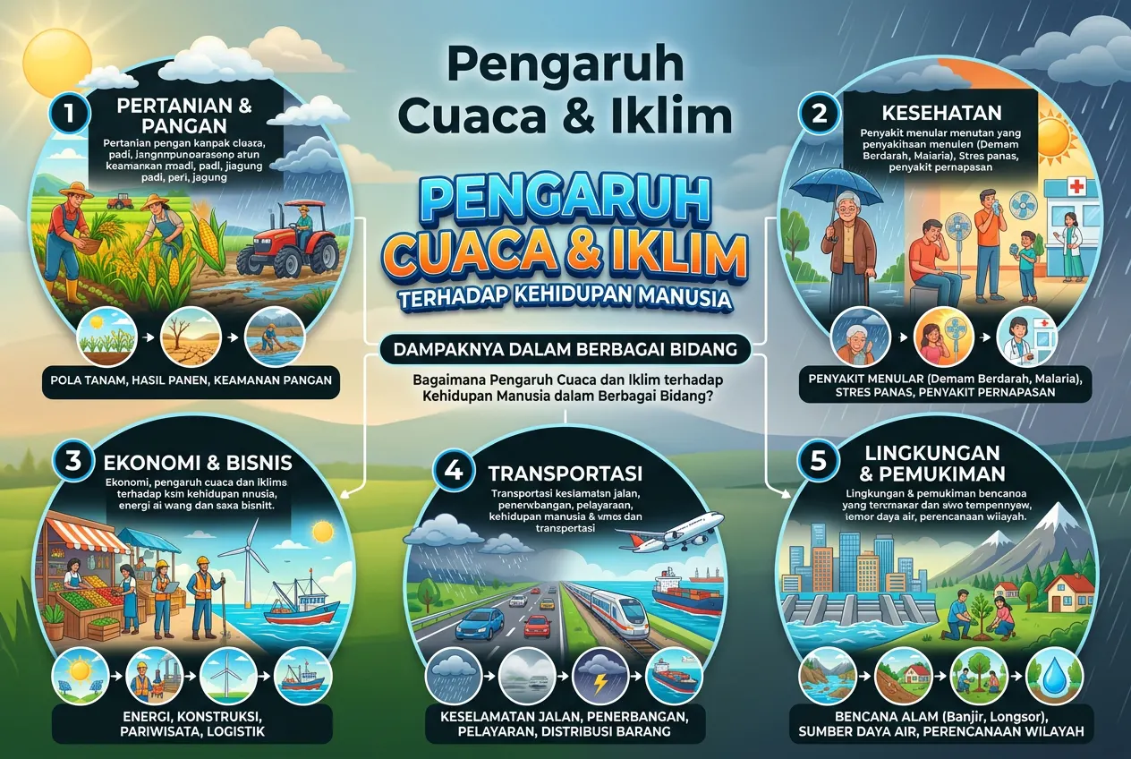 Bagaimana Pengaruh Cuaca dan Iklim terhadap Kehidupan Manusia dalam Berbagai Bidang? (AiStudio)