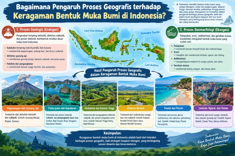 Bagaimana Pengaruh Proses Geografis terhadap Keragaman Bentuk Muka Bumi di Indonesia?