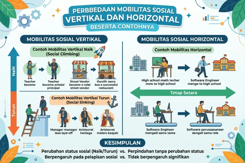Perbedaan Mobilitas Sosial Vertikal dan Horizontal Beserta Contohnya