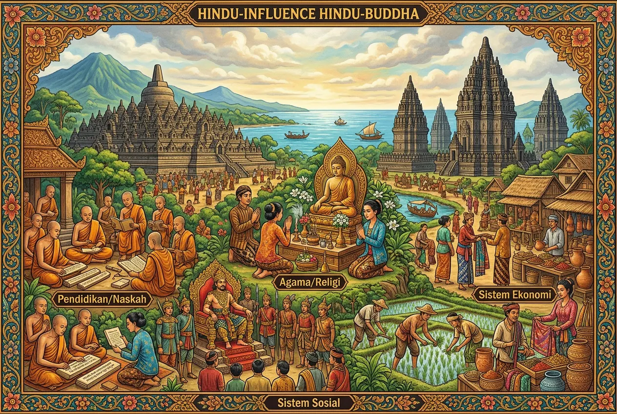 Pengaruh Hindu-Buddha terhadap Kehidupan Masyarakat Indonesia (AiStudio)