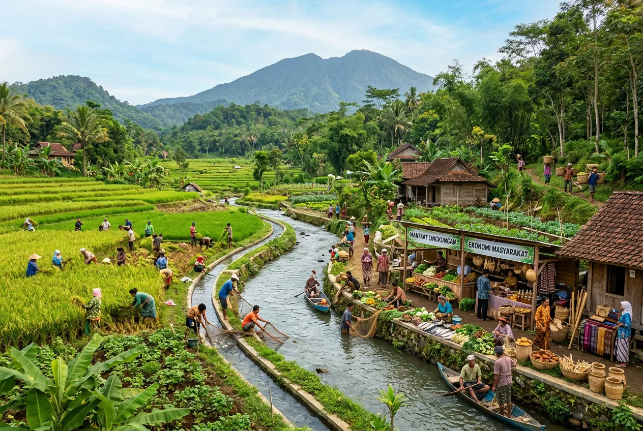 Manfaat Lingkungan Sekitar dalam Memenuhi Kebutuhan Ekonomi Masyarakat (AiStudio)