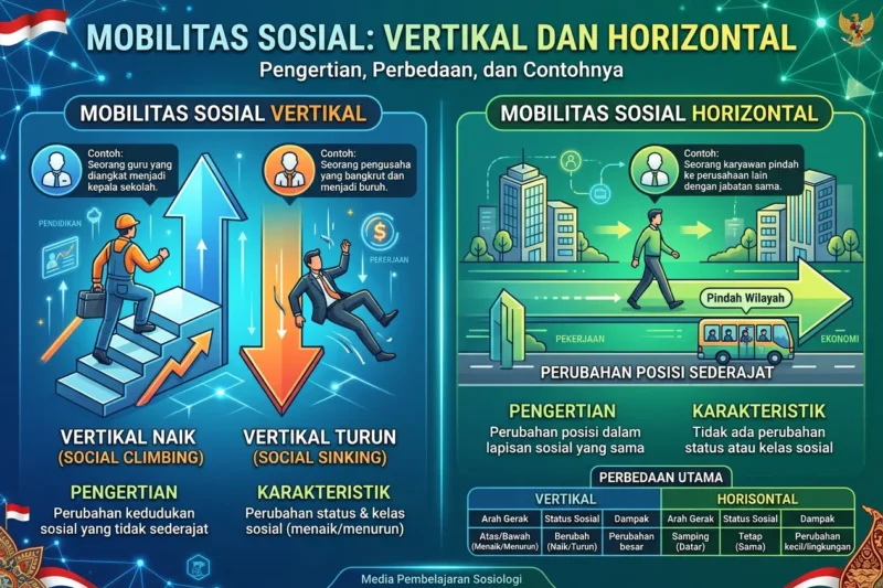 Mobilitas Sosial Vertikal dan Horizontal: Pengertian, Perbedaan, dan Contohnya