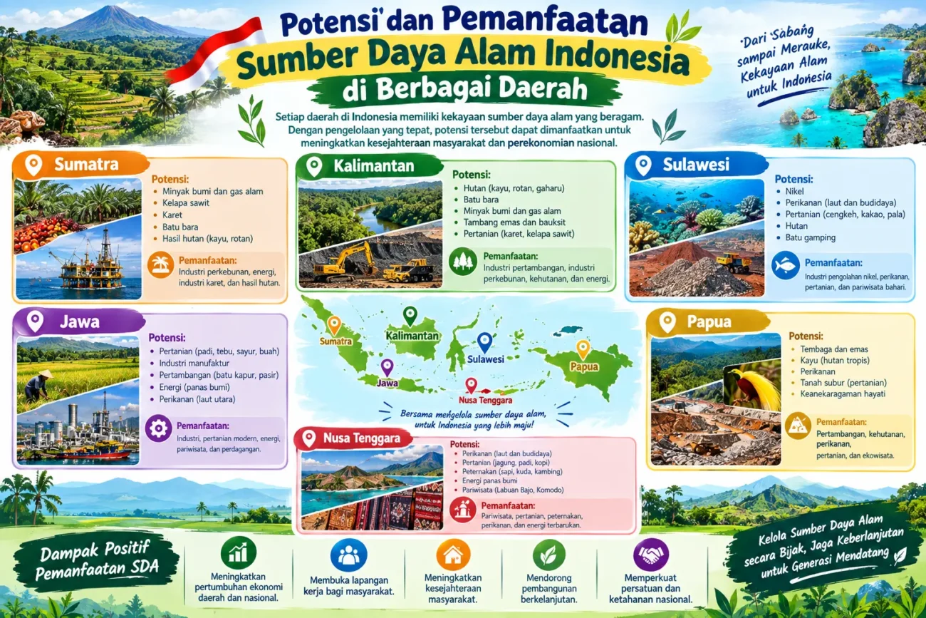 Potensi dan Pemanfaatan Sumber Daya Alam Indonesia di Berbagai Daerah (AiStudio)
