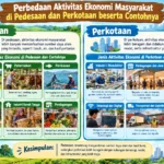 Perbedaan Aktivitas Ekonomi Masyarakat di Pedesaan dan Perkotaan beserta Contohnya (AiStudio)