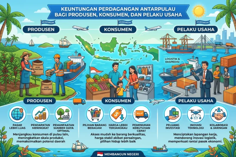 Keuntungan Perdagangan Antarpulau bagi Produsen, Konsumen, dan Pelaku Usaha