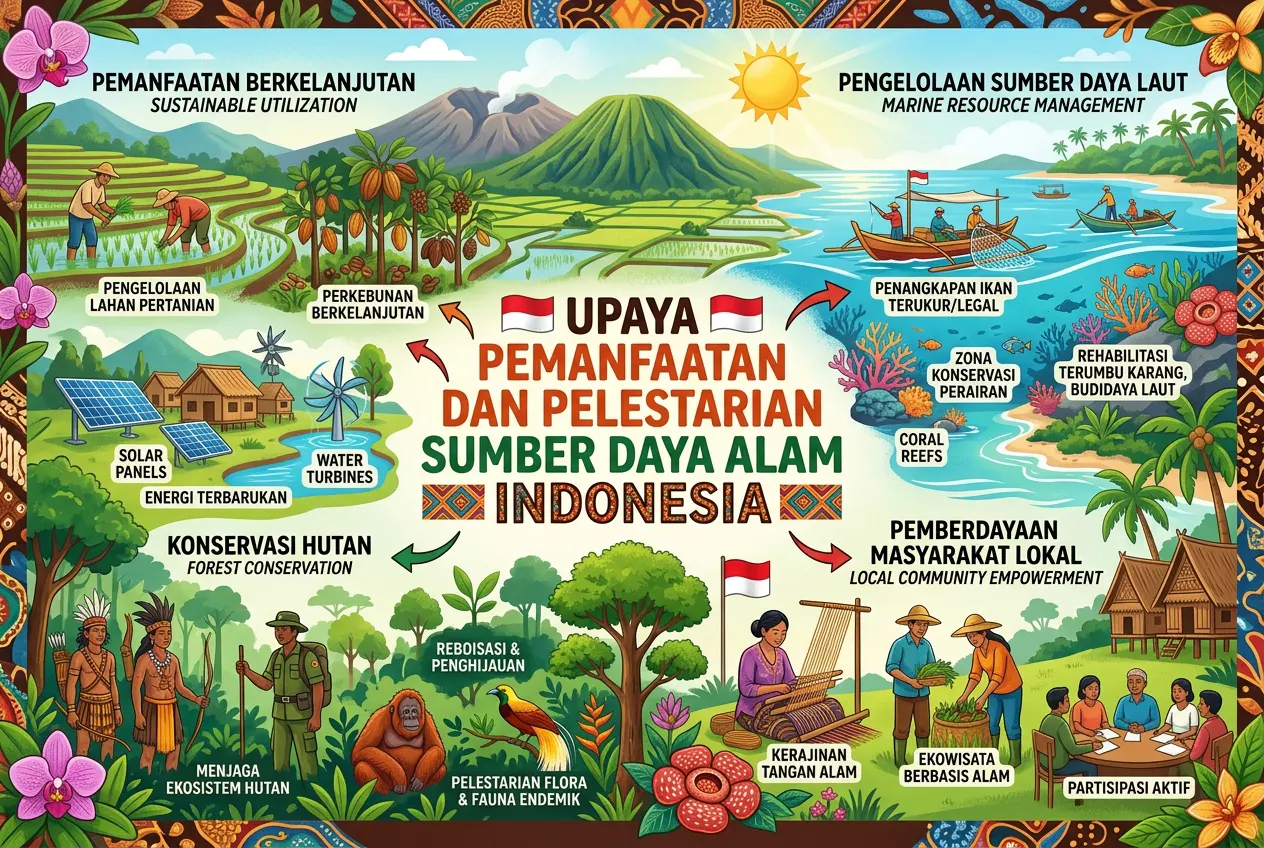 Upaya Pemanfaatan dan Pelestarian Sumber Daya Alam Indonesia (AiStudio)