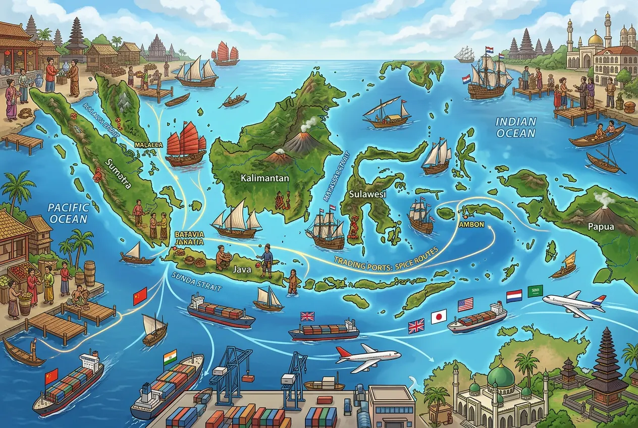 Dampak Kondisi Geografis terhadap Interaksi Indonesia dengan Bangsa Asing (AiStudio)