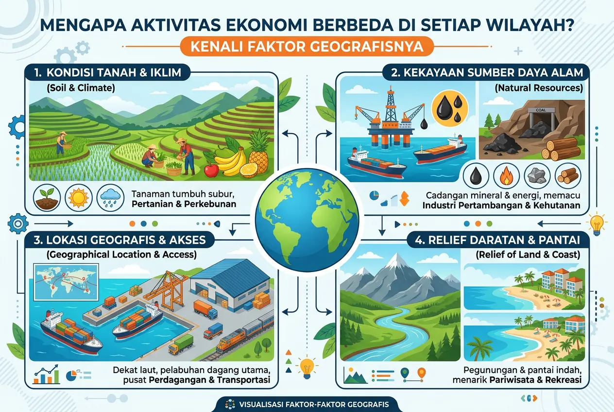 Mengapa Aktivitas Ekonomi Berbeda di Setiap Wilayah? Kenali Faktor Geografisnya (AiStudio)