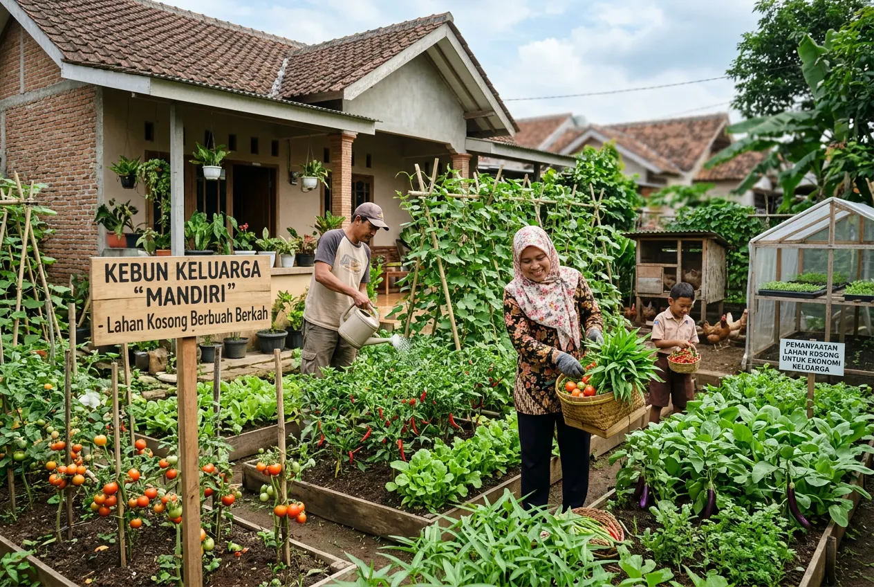 Pemanfaatan Lahan Kosong di Sekitar Rumah untuk Mendukung Ekonomi Keluarga (AiStudio)