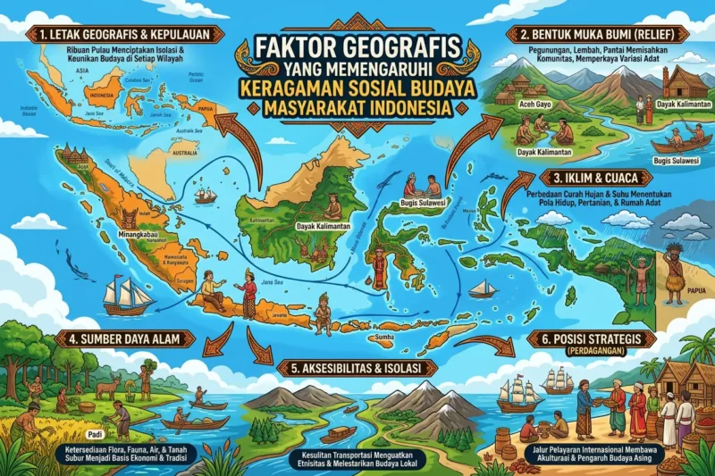 Faktor Geografis yang Memengaruhi Keragaman Sosial Budaya Masyarakat Indonesia